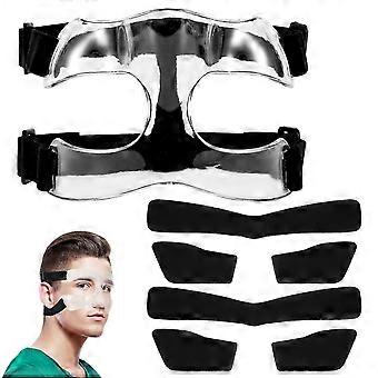 Protezione per il naso, protezione per il naso regolabile con maschera protettiva imbottita traspirante con apertura laterale per pallacanestro calcio adulti giovani -GSLHL