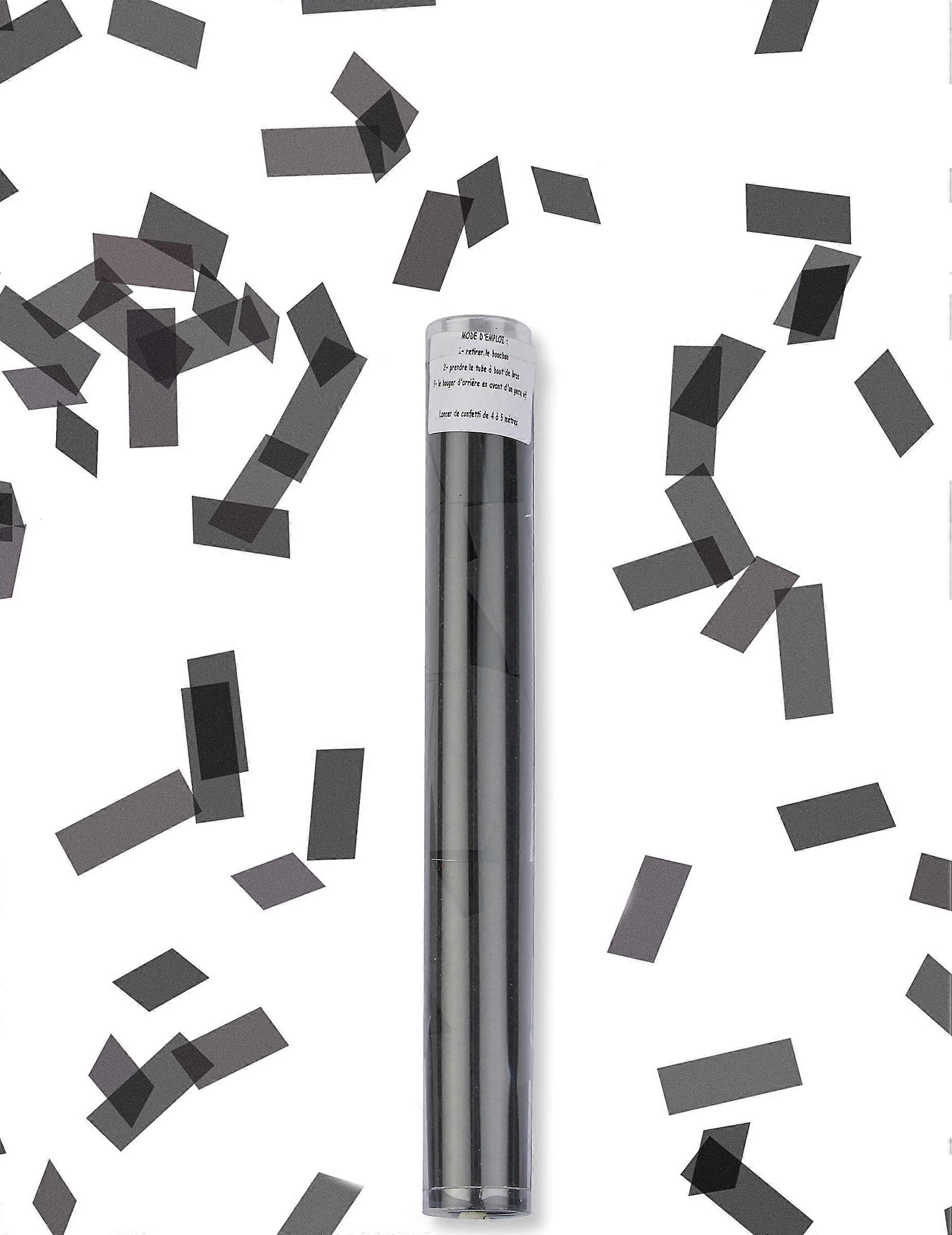 Black rectangular confetti launcher tube 27 cm