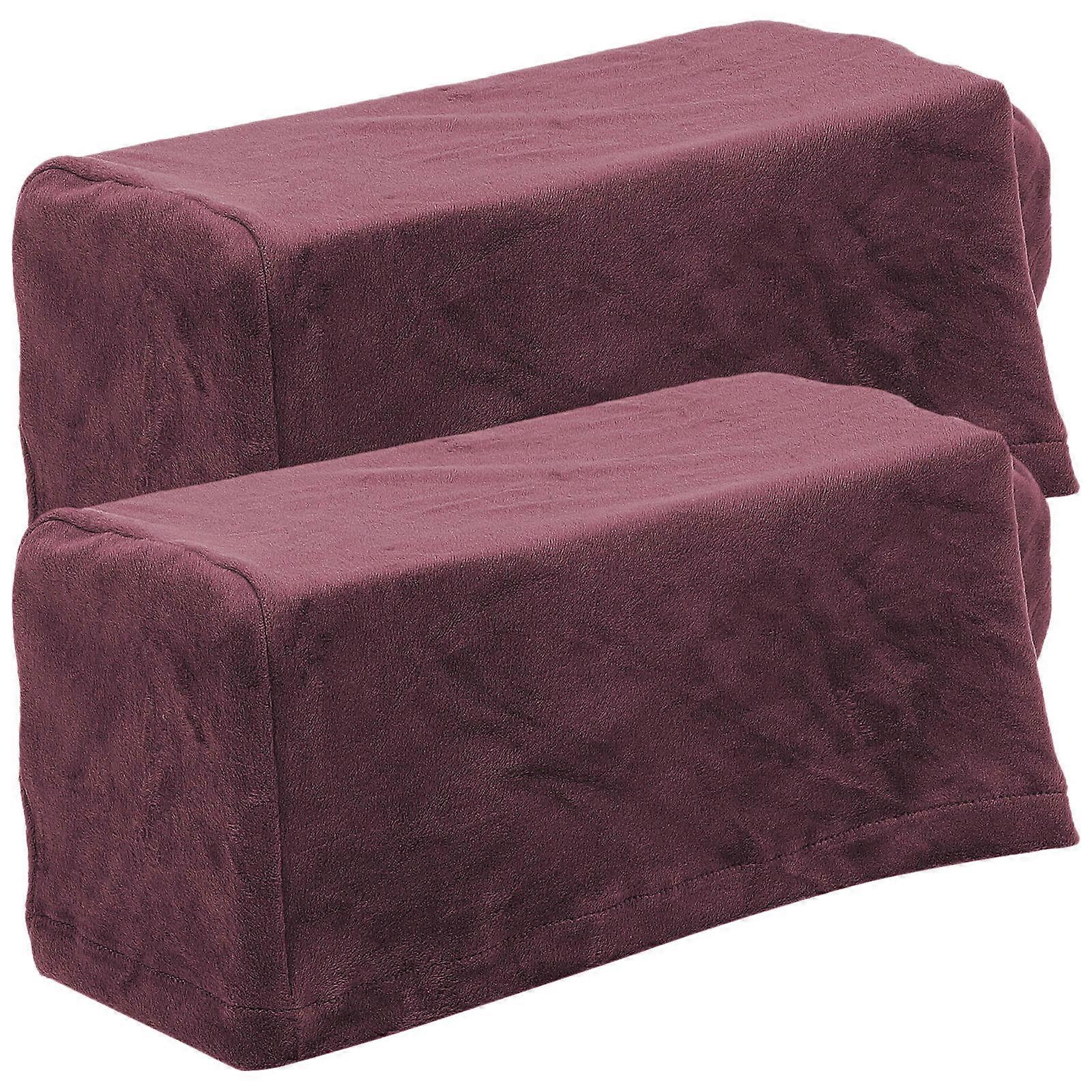 Dark Red Elastic Sofa Armrest Covers for Sofa Use 1Pair Protective Covers