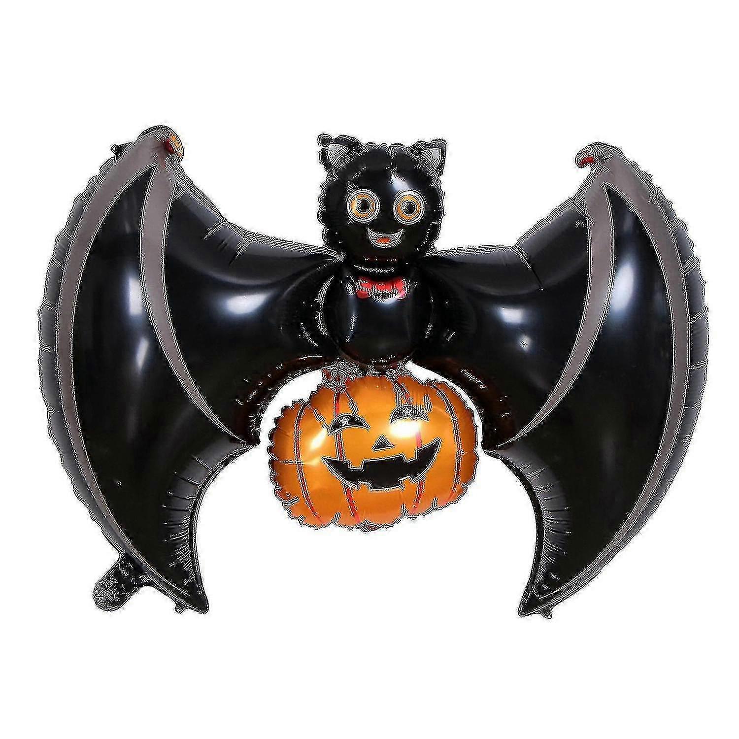 Oversized Bat Pumpkin Foil Balloon