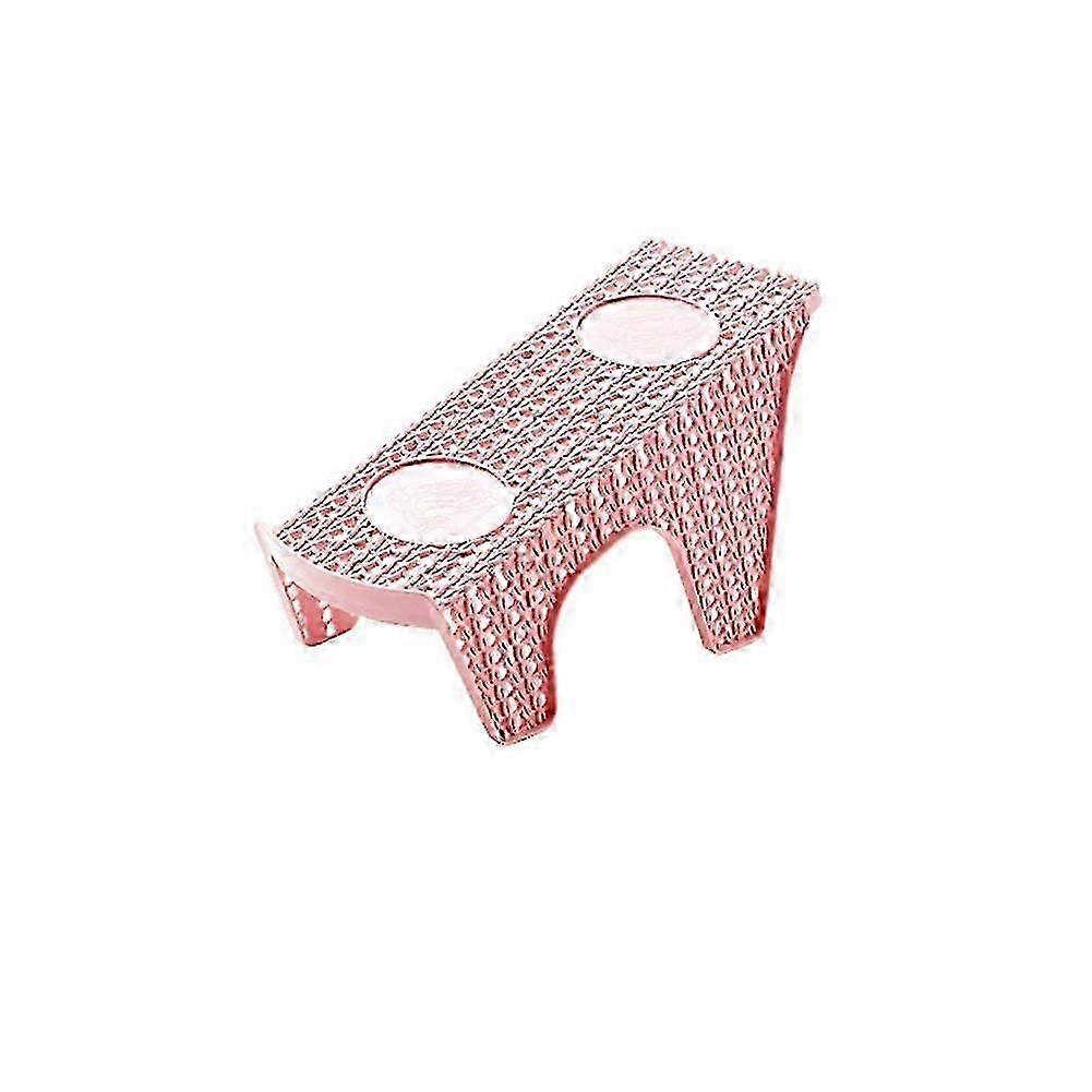 Plastic Double Layer Shoes Rack Organizer Space Saving Storage Holder (Pink Single Row)