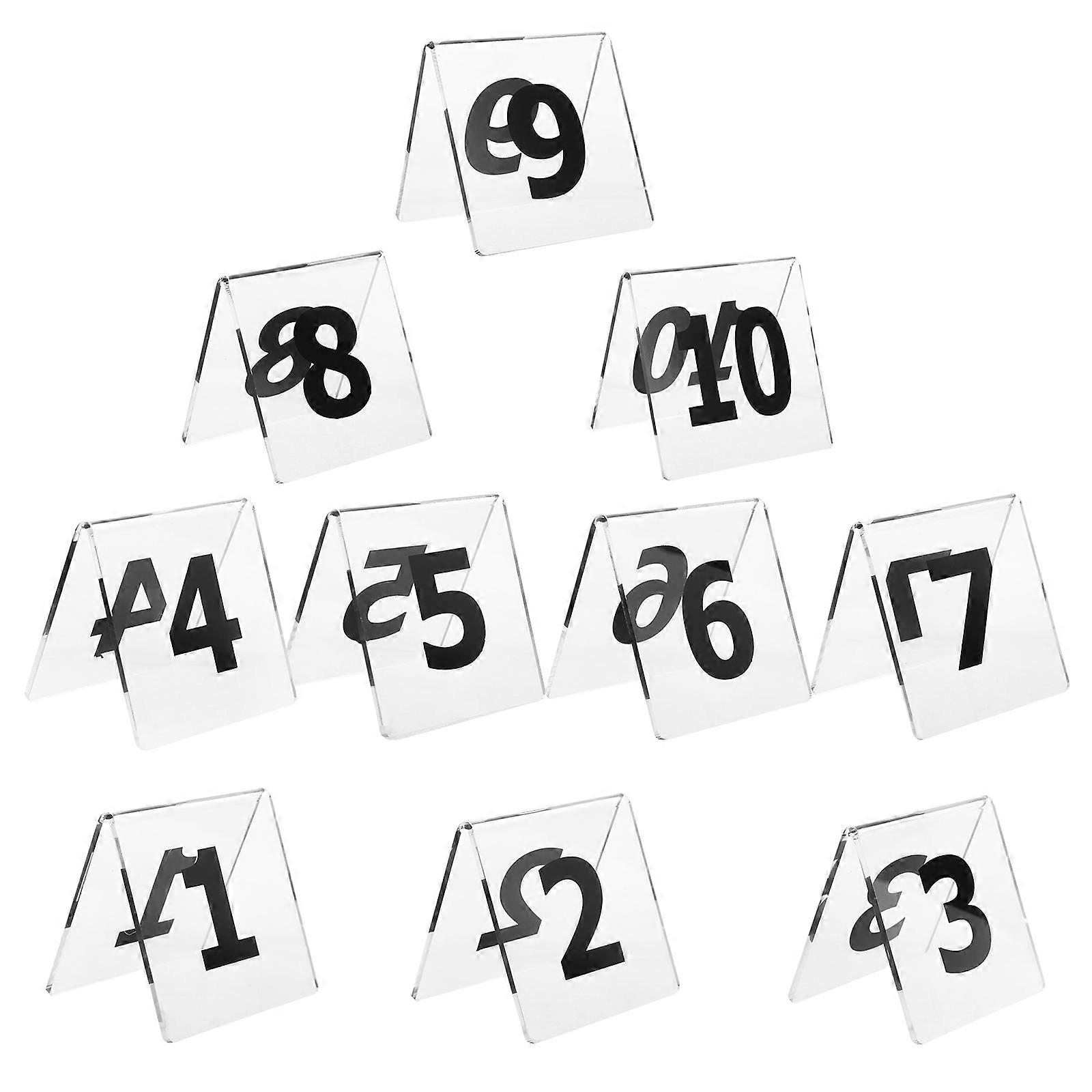 Clear Table Numbers Acrylic Numbered Table Tents for Wedding 4Sets