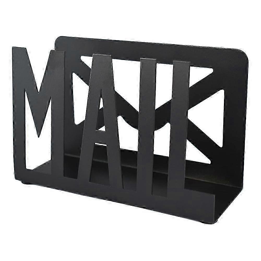Compact Matte Black Iron Desk Sorter