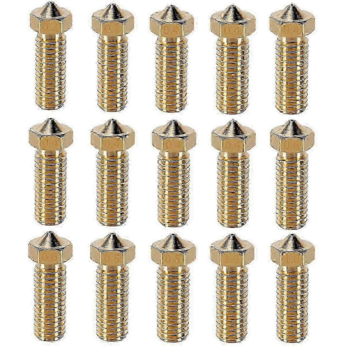 15PCS Precision Brass Nozzle Set