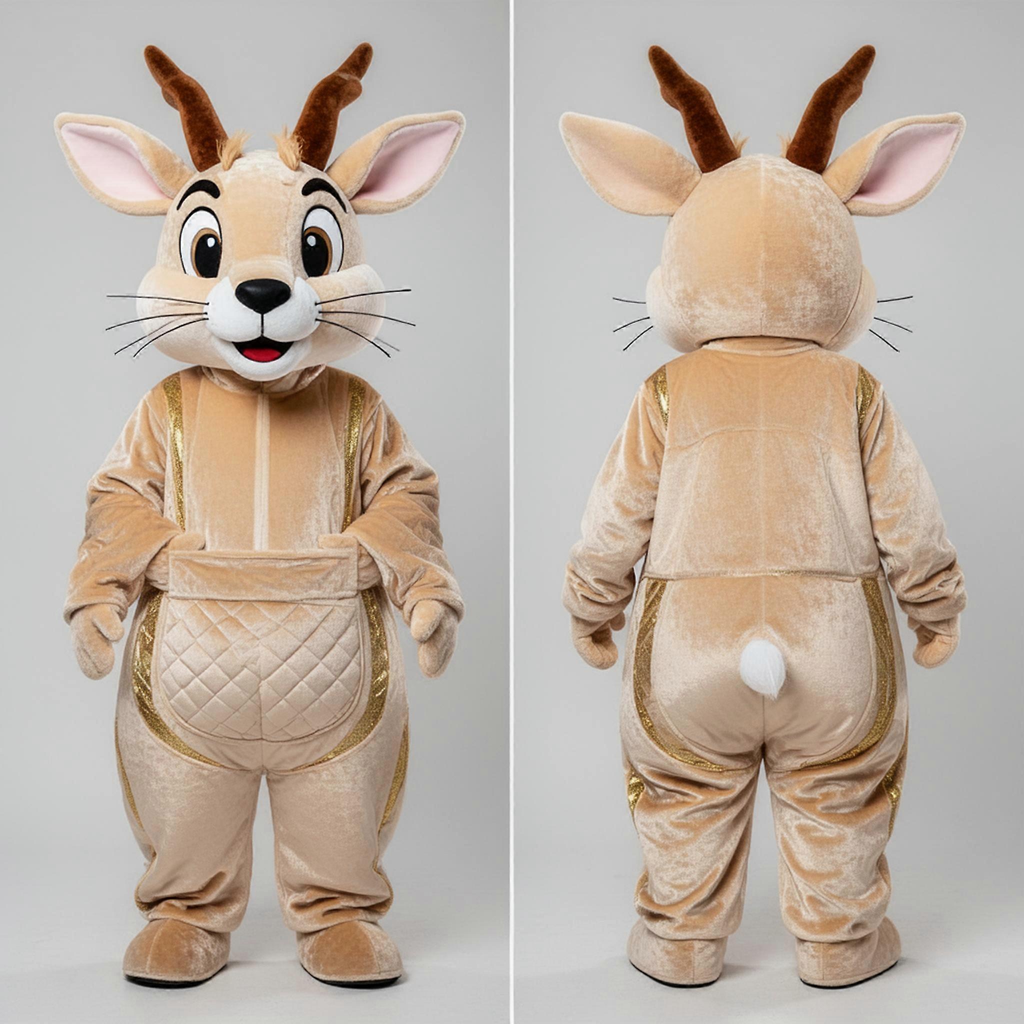 MASTICOT Beige Velvety Gazelle Mascot