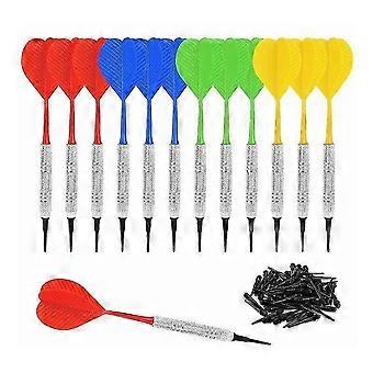 12Pcs Safety Soft Darts with 100 Extra Tips (Red/Yellow/Blue/Green)-SSZFV