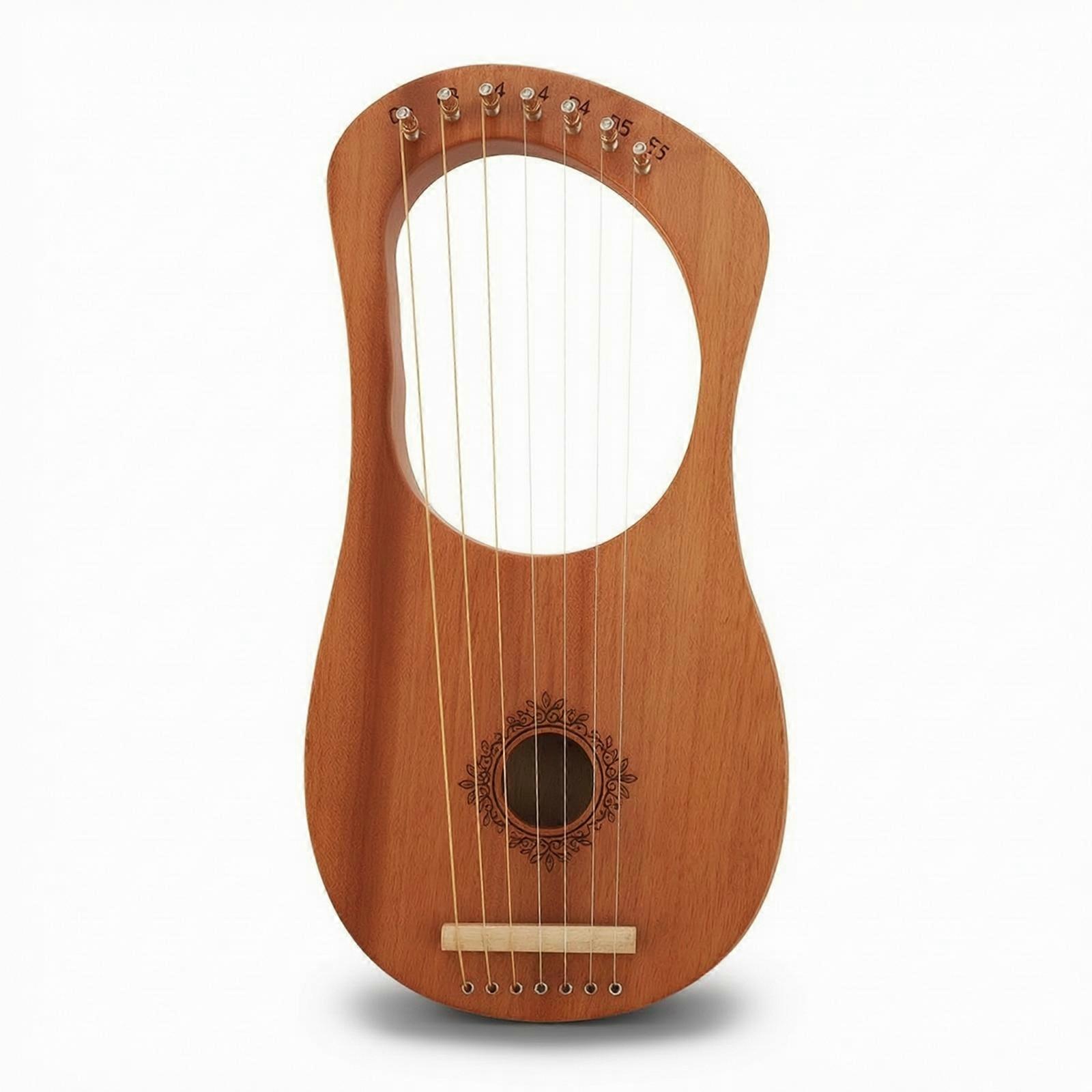 Wooden Stringed Lyre with Hollow Body Beginner-Friendly 7-String Stringed Lyre