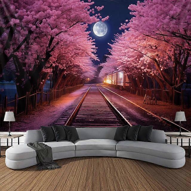 Tapestry Wall Art Depicting Cherry Blossoms