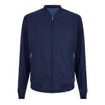 Boss Mens Patterned Ribbed Cuff Regular Bomber Jacket