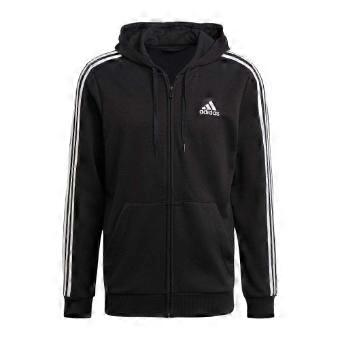 Adidas Mens 3 Stripes French Terry Full Zip Hoodie