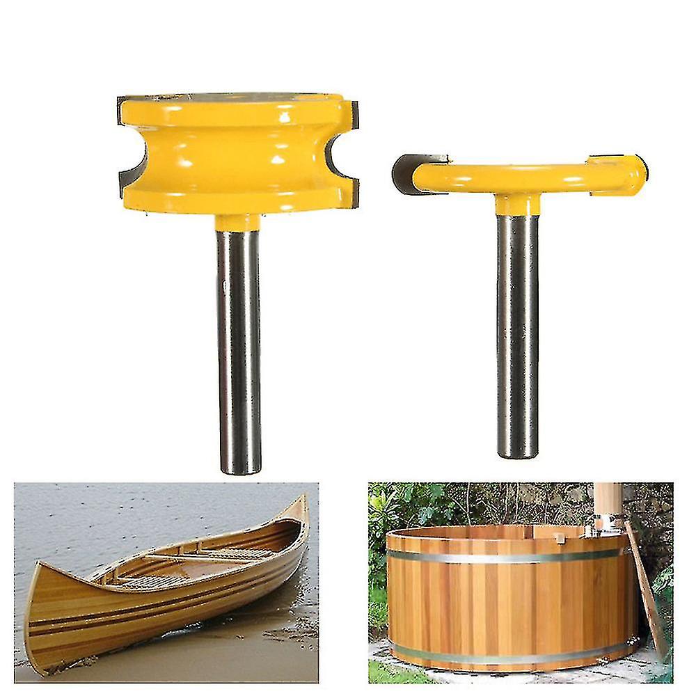 2pcs 1/4in Shank 1/4in Dia Canoe Flute Bead Router Bit Cutter Woodworking Tools