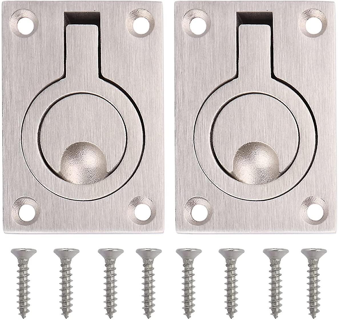 Flush Ring Pull Handle 2pcs Flush Lifting Handle Stainless Steel Flush Lift Ring