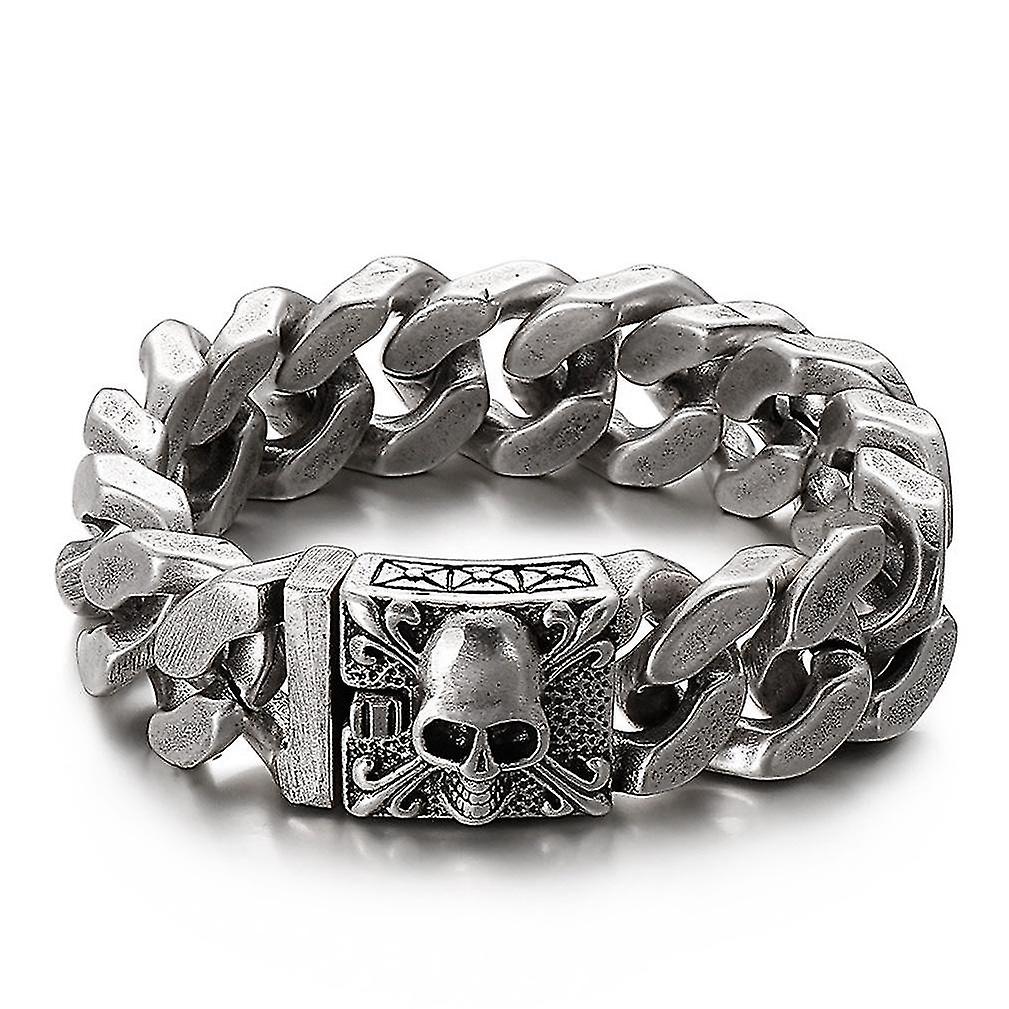 Punk Style Titanium Steel Bracelet With Imposing Skull Accessory