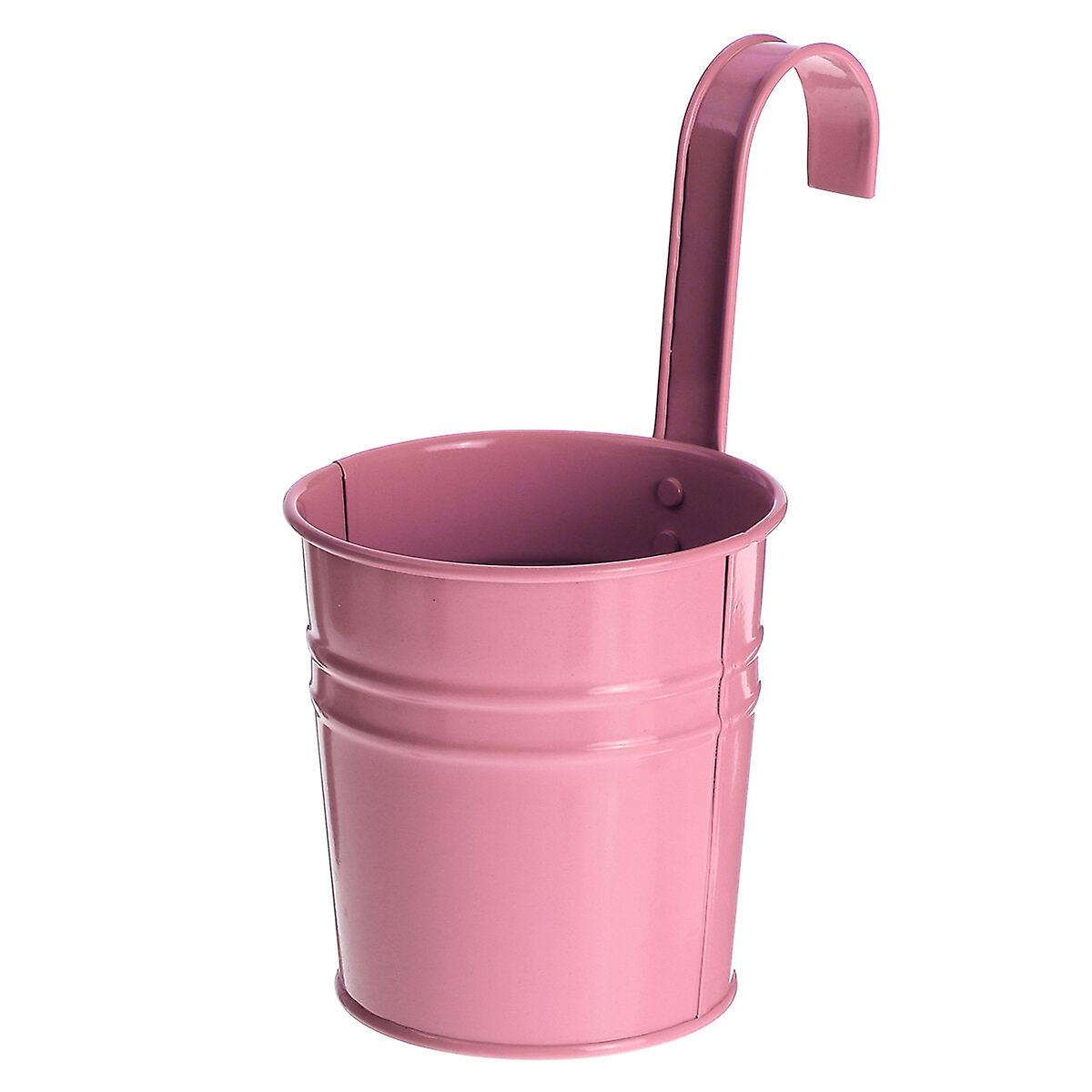 Mini Flower Pot Hanging Planter With Metal Hook - Balcony Garden Iron Bucket Decoration