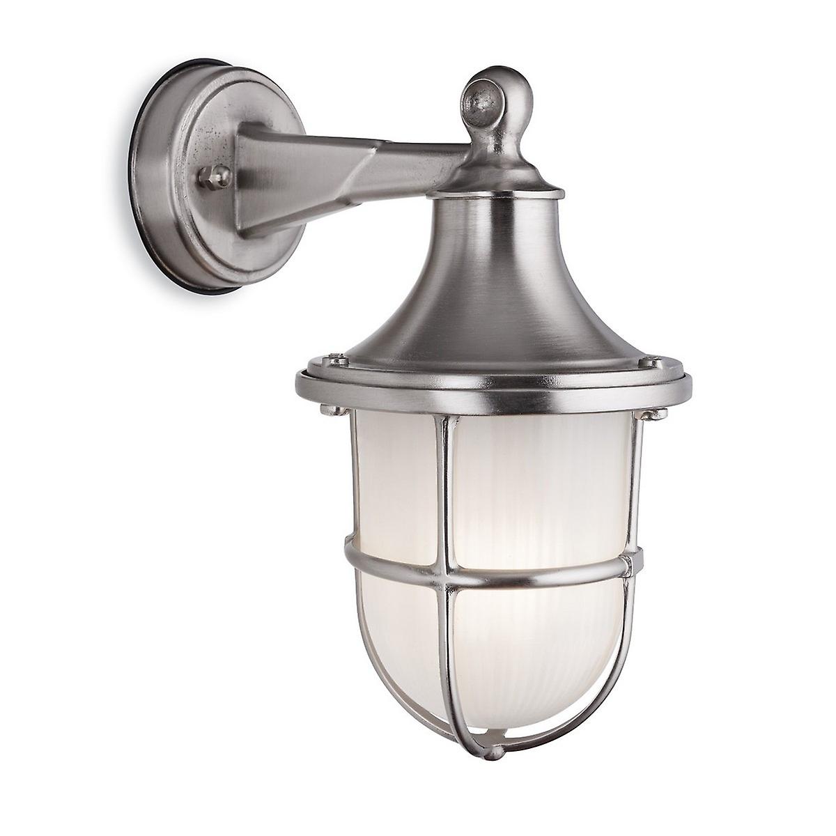 Firstlight Nautic Outdoor Brass Wall Lantern Nickel Finish IP64, E27