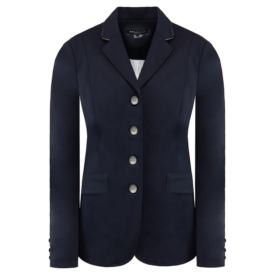 Ariat Long Sleve Button Up Navy Blue Womens Palladium Show Coat 10027571 2