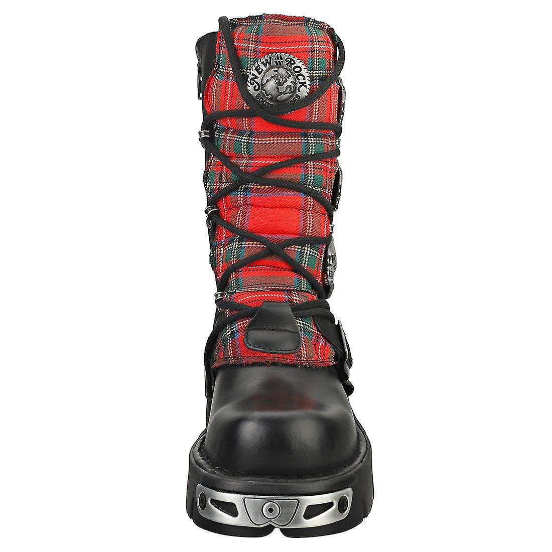 New Rock Stivali Metallic Rosso Pelle Modello M.391T-S1 - Fodera In Pelle, Suola Gomma, Chiusura Stringata - 3