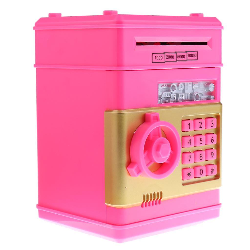 Automático electrónico Roller Roller Bank Coin Money Saving Box Rosa Roja