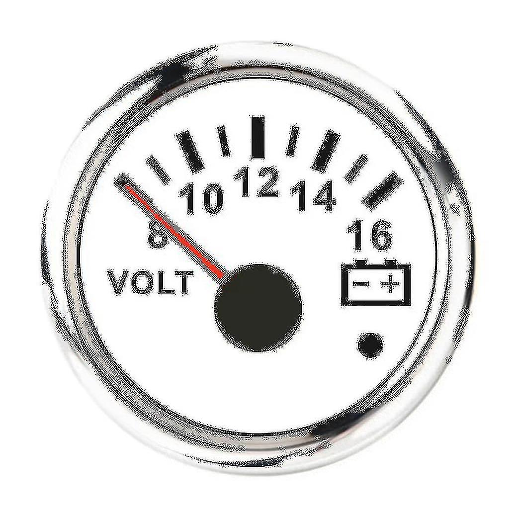 מד מתח 52 מ"מ 8-16 וולט מד מתח ליאכטה ימית לבן