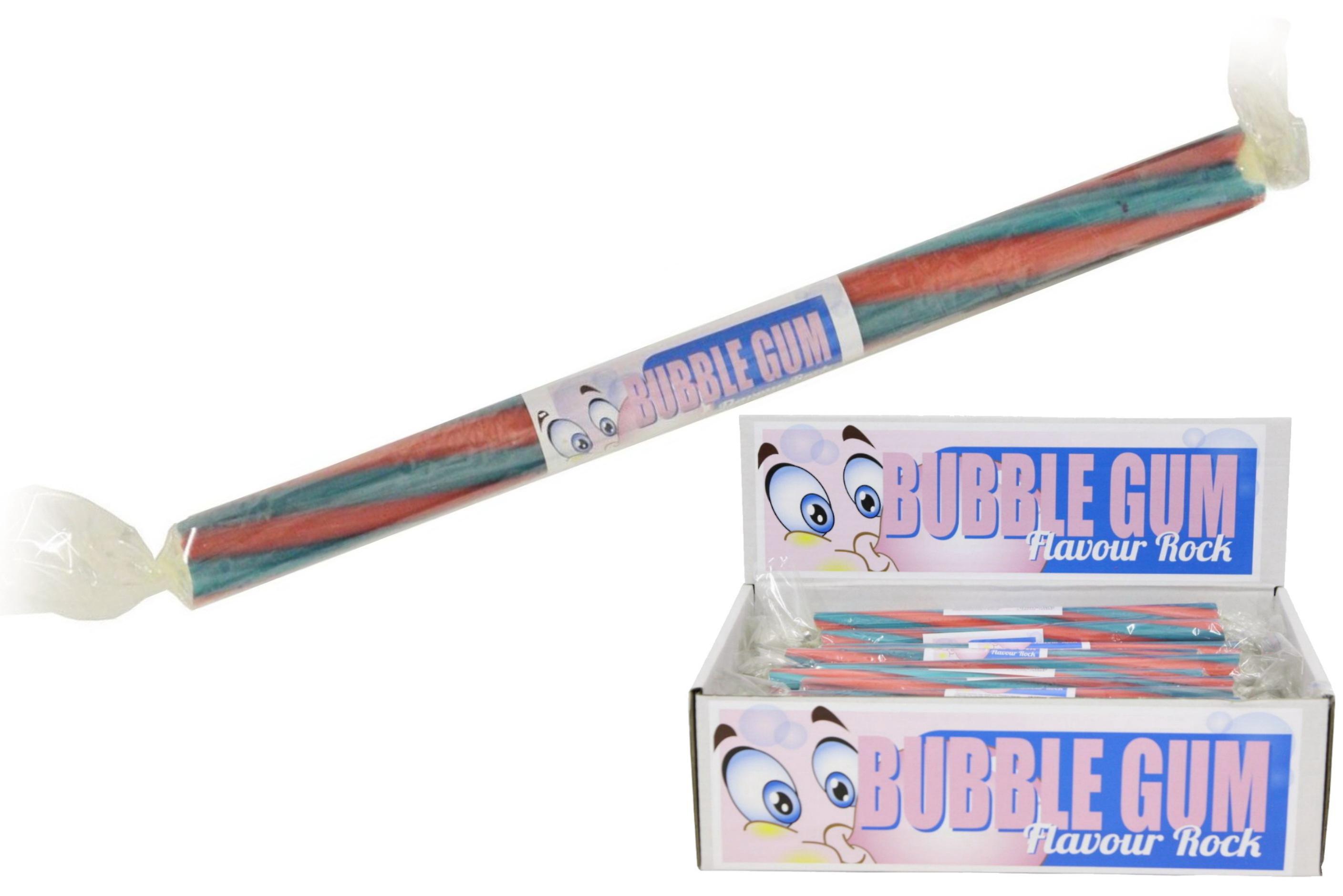 Förpackning med 20 medium smaksatt sten pinnar-bubblegum