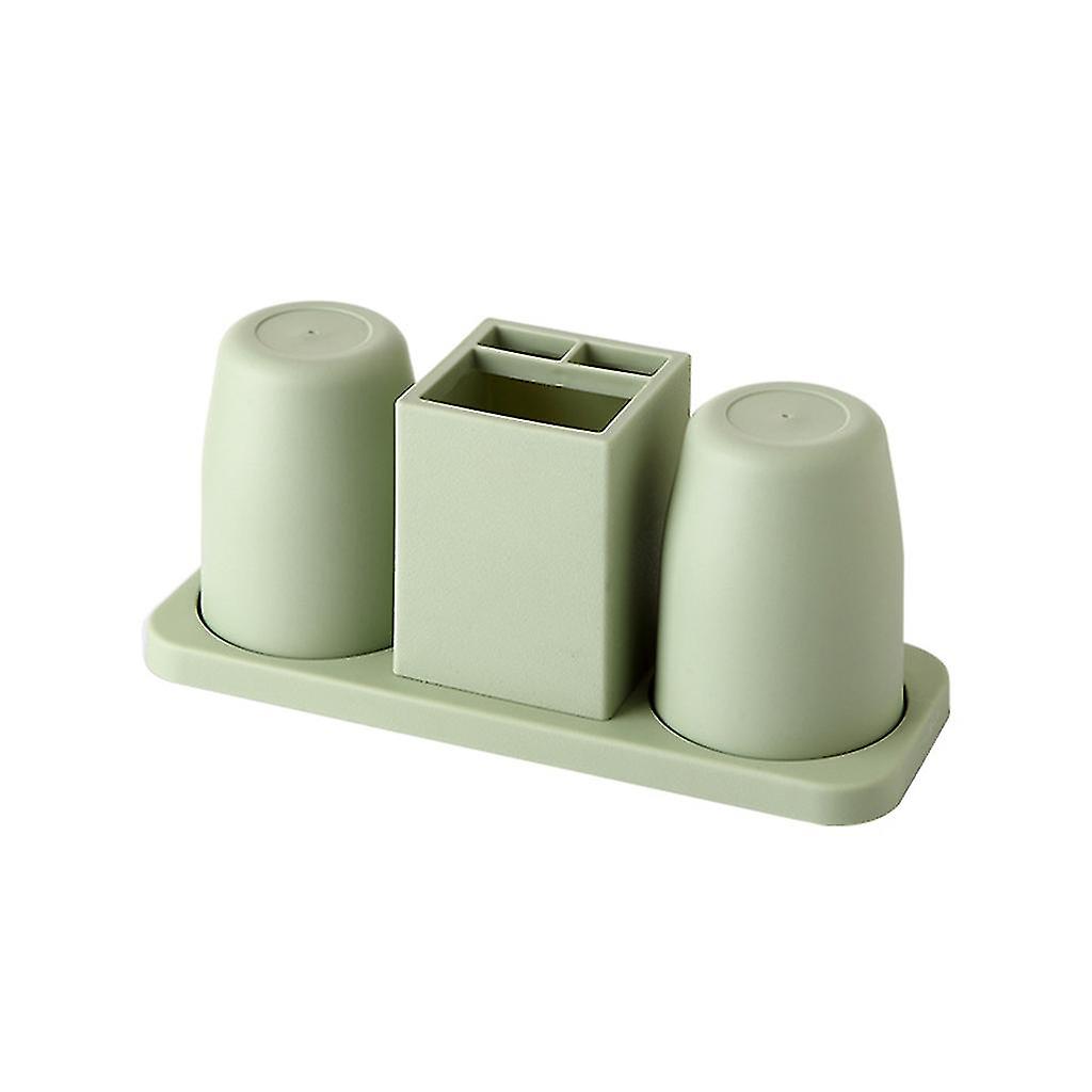 Toothbrush Toothpaste Holder Stand 3 Toothbrush Slots With 2 Cups Bathroom Storage Organizer For Couples-r