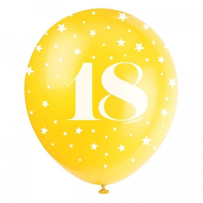 Unique Party Latex Pearlised 18th Balloons (Pack of 5)