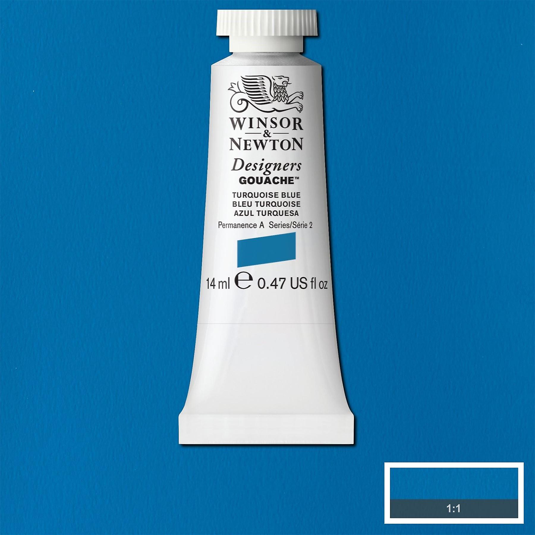 Winsor and Newton Designers Gouache Tube - Turquoise Blue - 14ml