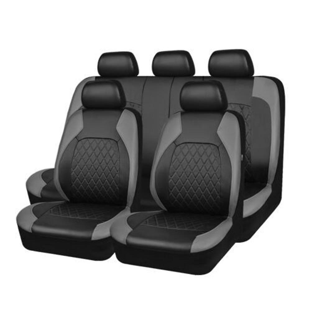 9 Pieces Car Seat Covers Universal PU Leather Seat Protector Full Set Automobile Interior