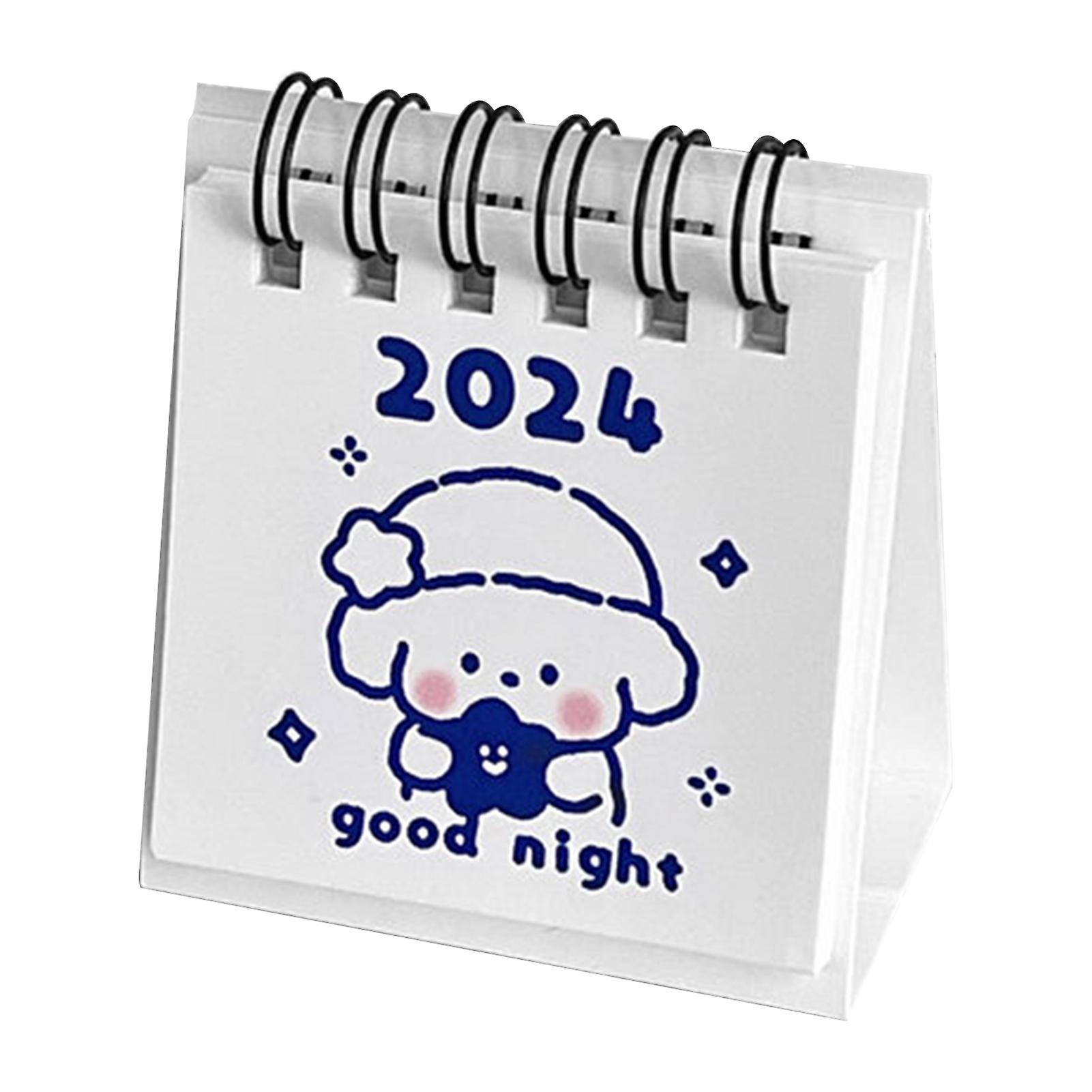 2024 Small Cartoon Desktop Calendar Stylish Tabletop Calendars Decor Ideal Gift for New Year