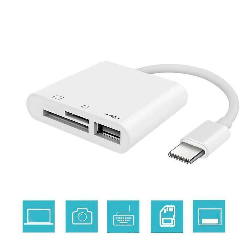 USB C 3 in 1 Hub Adapter Converter Type C to Card Reader Adapter USB Camera Micro SD Memory Slot OTG HUB