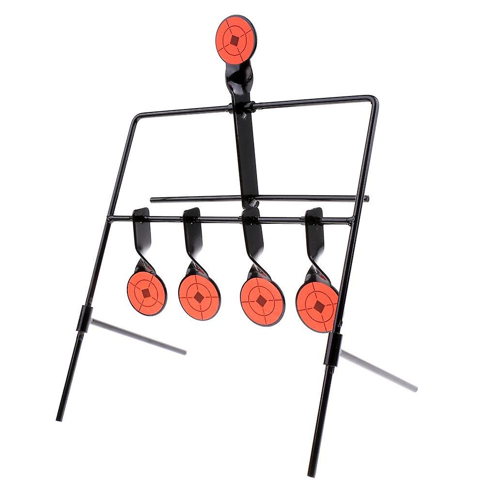 5 Targets Self Resetting Shooting Target Metal Target Stand Set