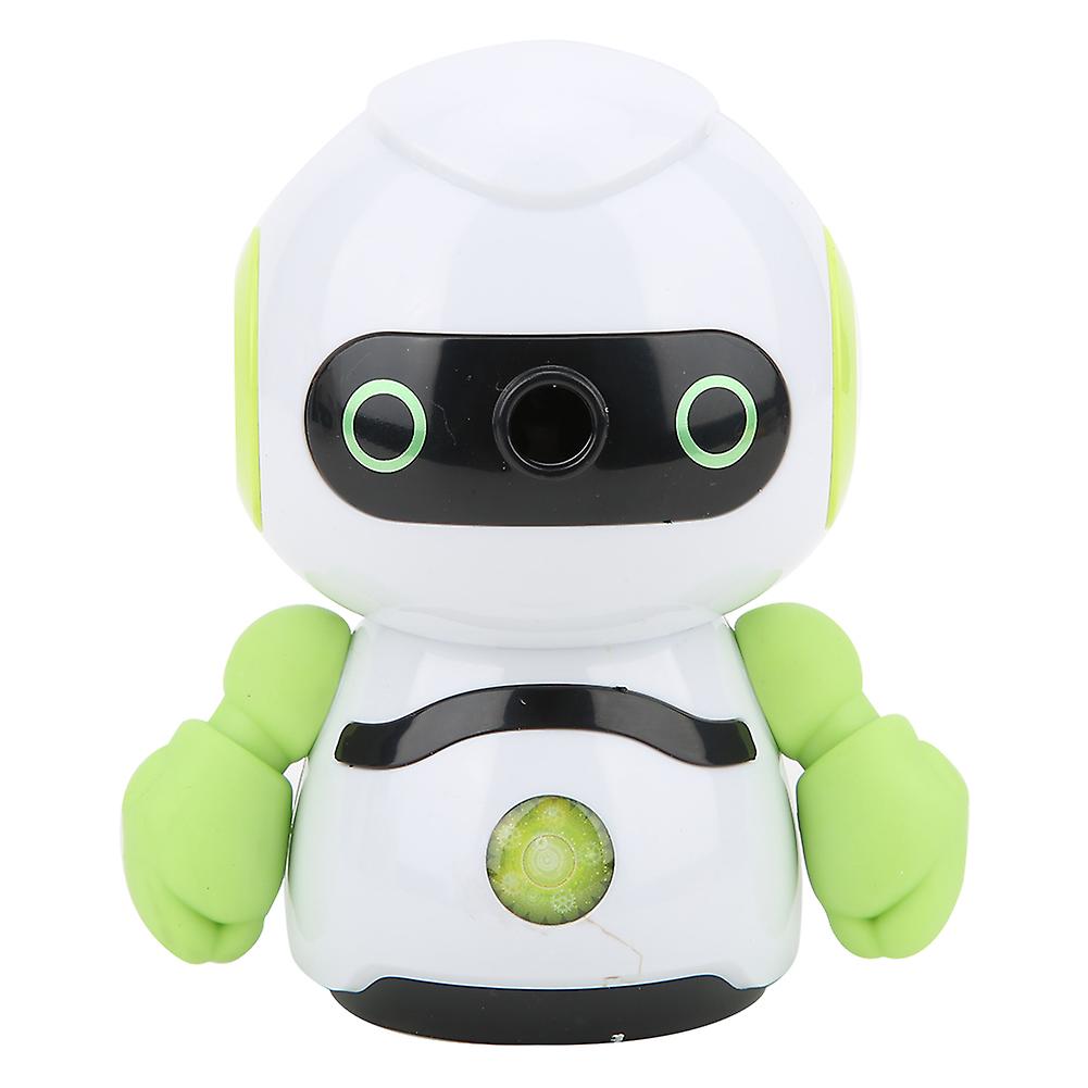 Manual Pencil Sharpener Green Robot Shape ABS Plastic Stationery School Supplies