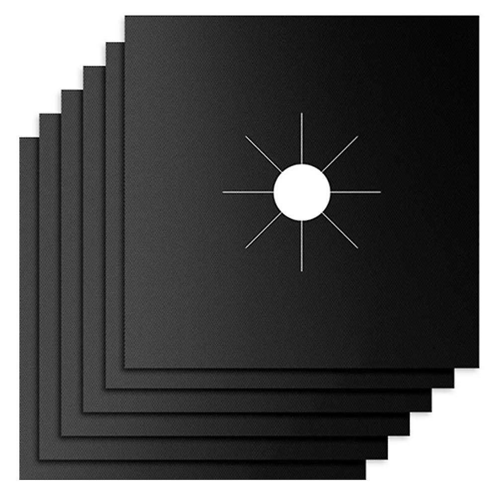 8 Pack Reusable Black Gas Stove Protectors, Quick Clean Non-Stick Coating