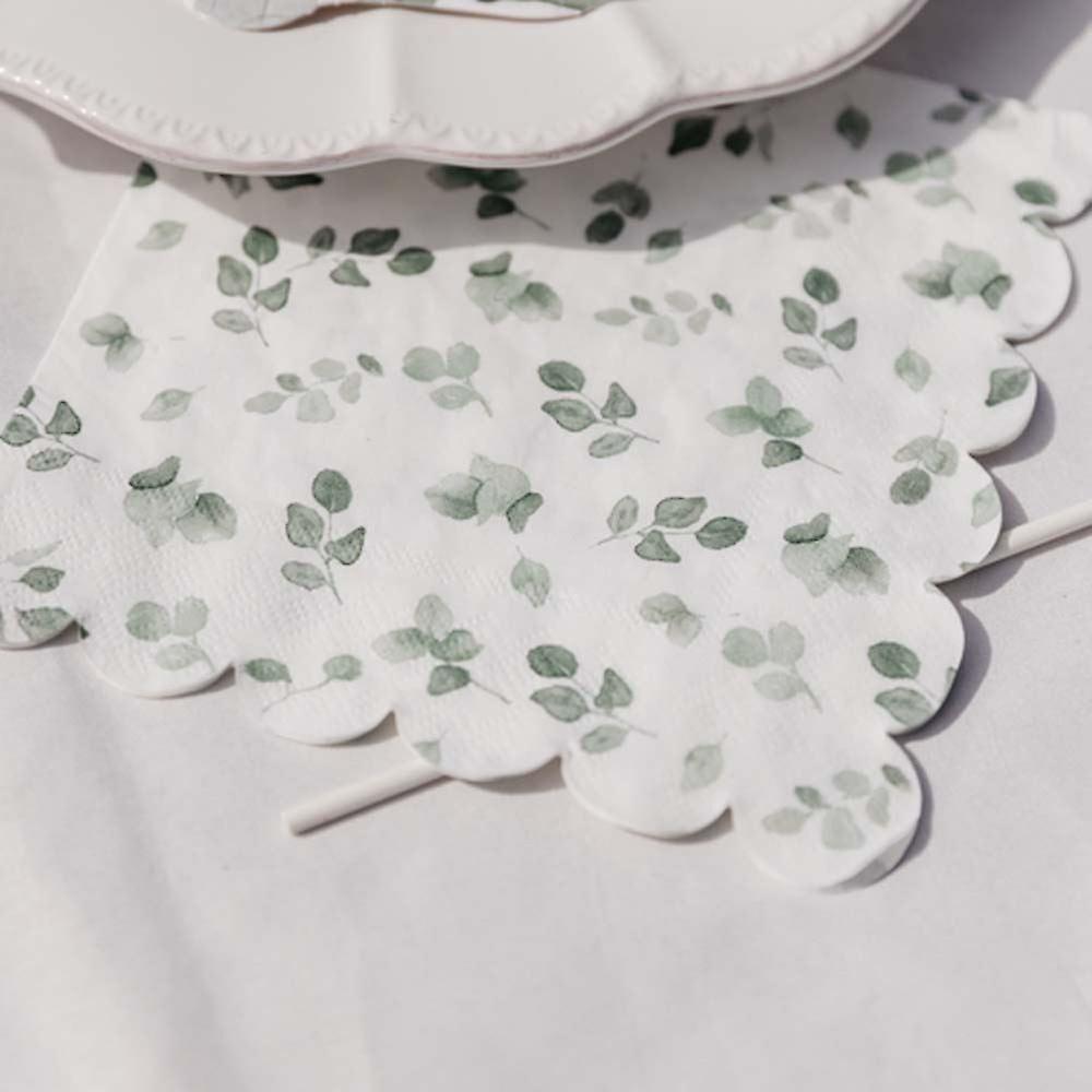 Botanical Leaf Paper Napkins x16
