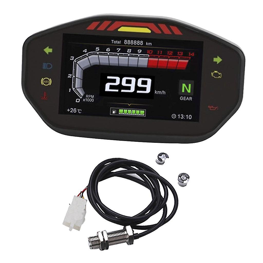 Lcd Digital Backlight Waterproof Odometer Tachometer For 1,2,4 Cylinders Motor