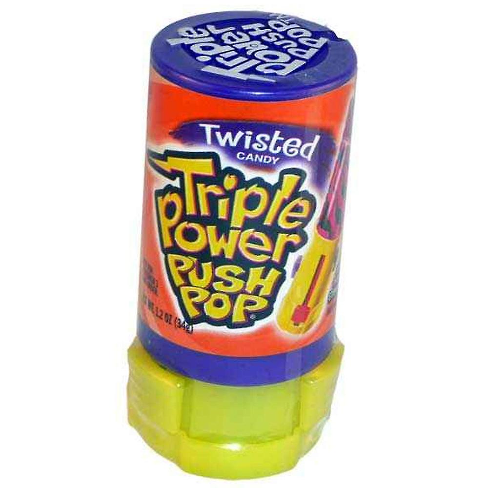 Triple Power Push Pop Powerful Fruity Unique Lollipops Mouth Watering 16 Pieces