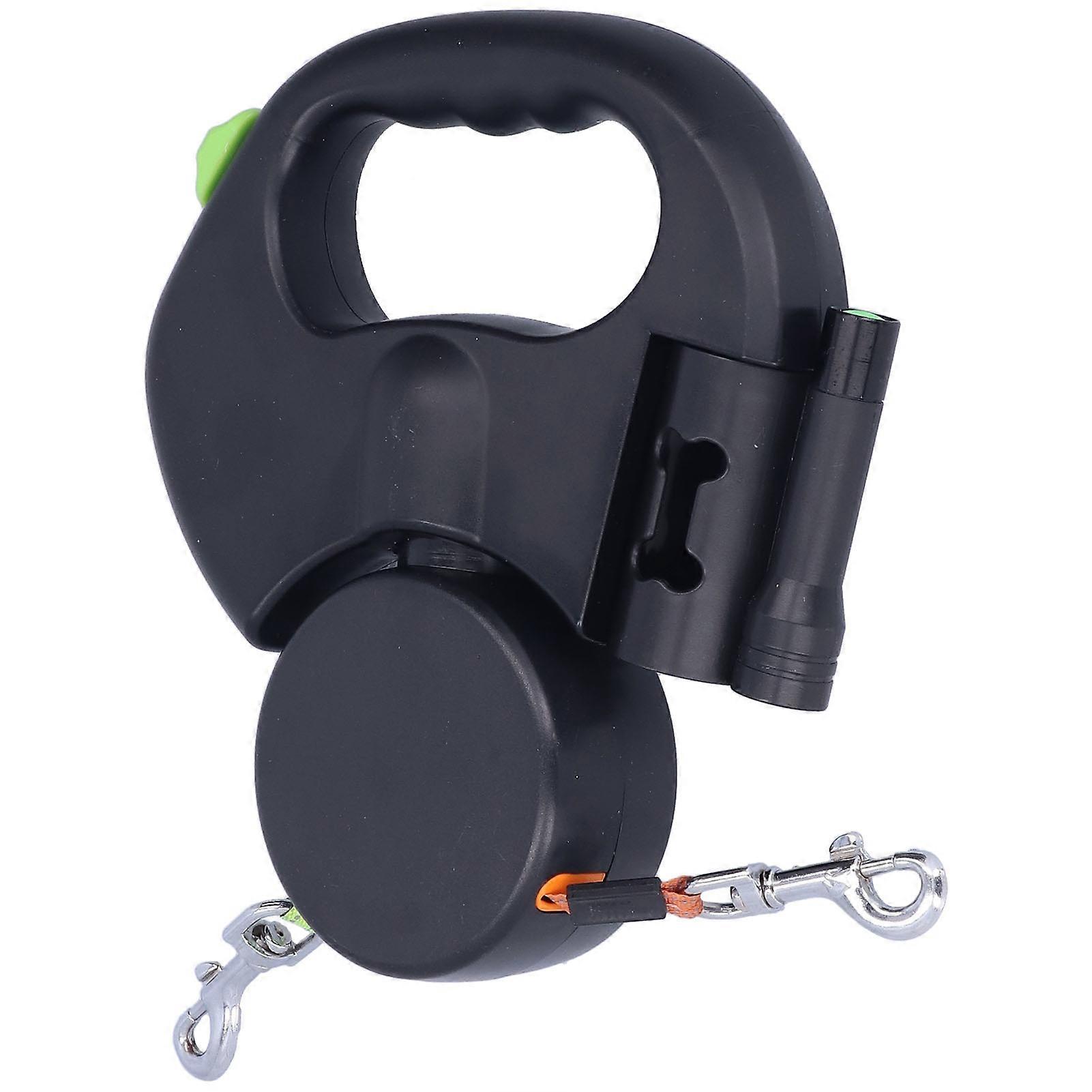 Automatic Retractable Double Dog Leash 3m with Light & Bag Dispenser