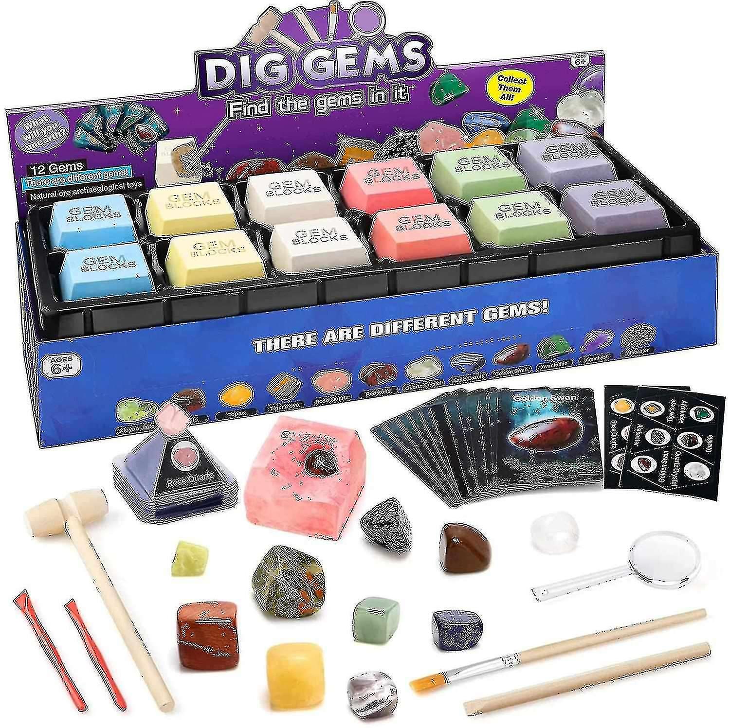 Dig Up 12 Gems Blocks With Excavation Kit