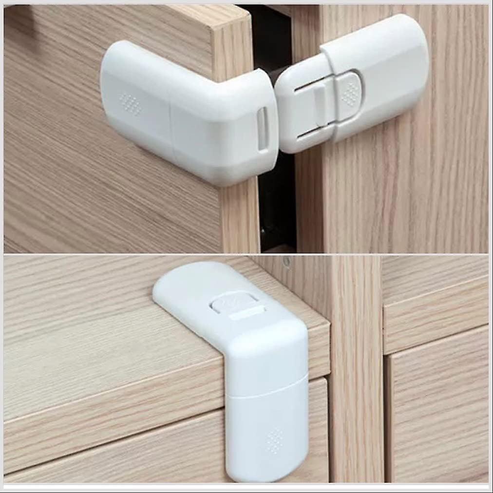 (White 6 Pack) Child Proof Draw & Cupboard Safety Locks, No Mess Corner Locks, Easy Installation