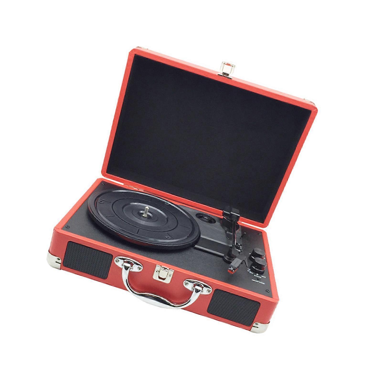 Record Player Entertainment Built in Speakers Music Vintage Supports 3 Speed black