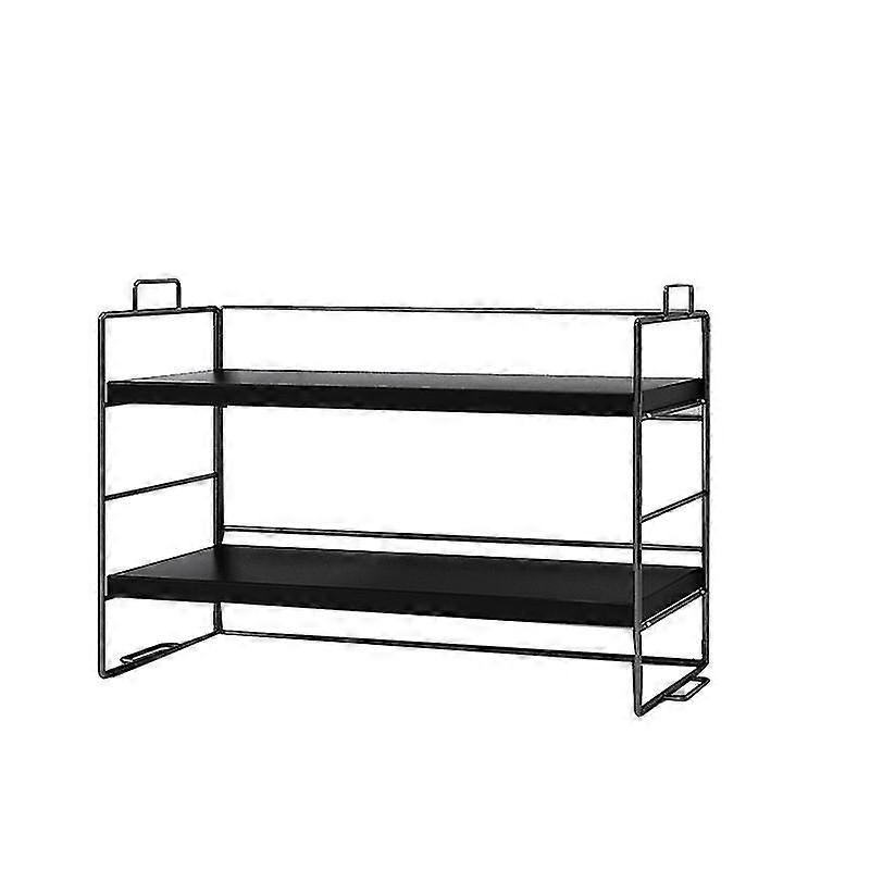 Desktop Shelf Bookcase Desk Office Table Multilayered All Black