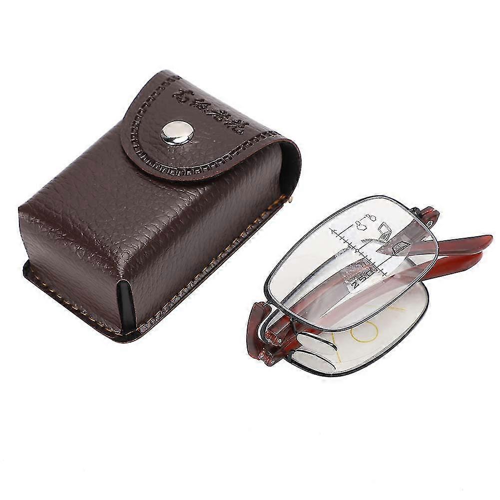 Folding Multifocal Reading Glasses with Anti Blue Rays (+250 Tawny Frame) for Visual Fatigue Relief