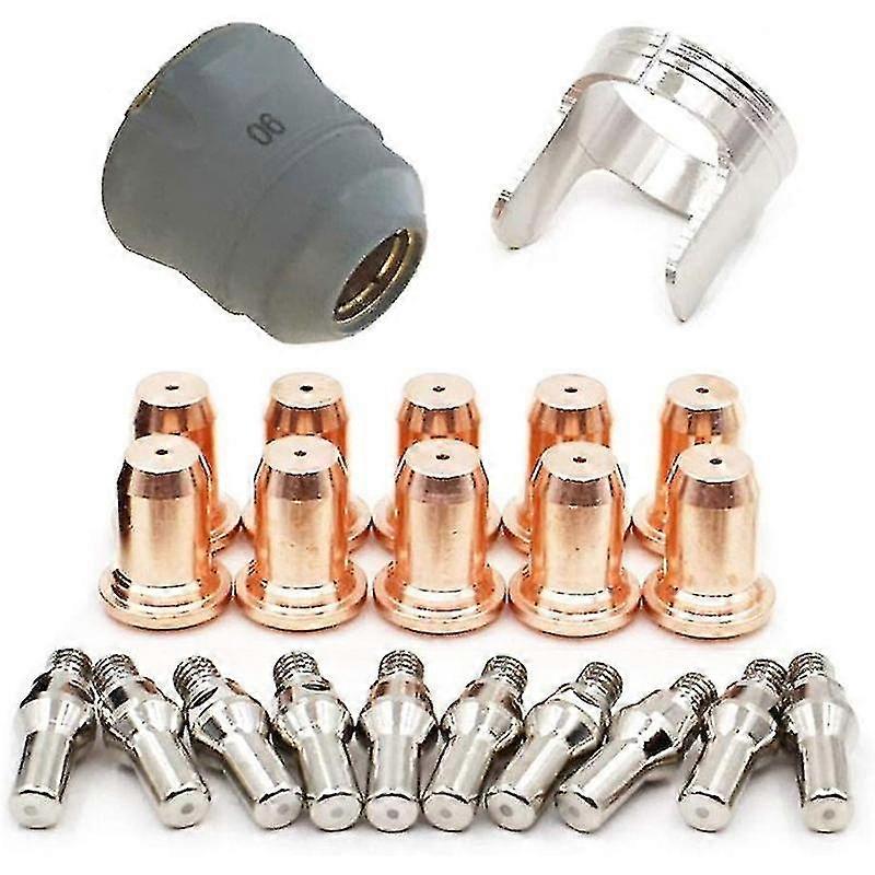22 Pieces Plasma Cutting Torch Electrode Set: Includes Protective Covers and Holders