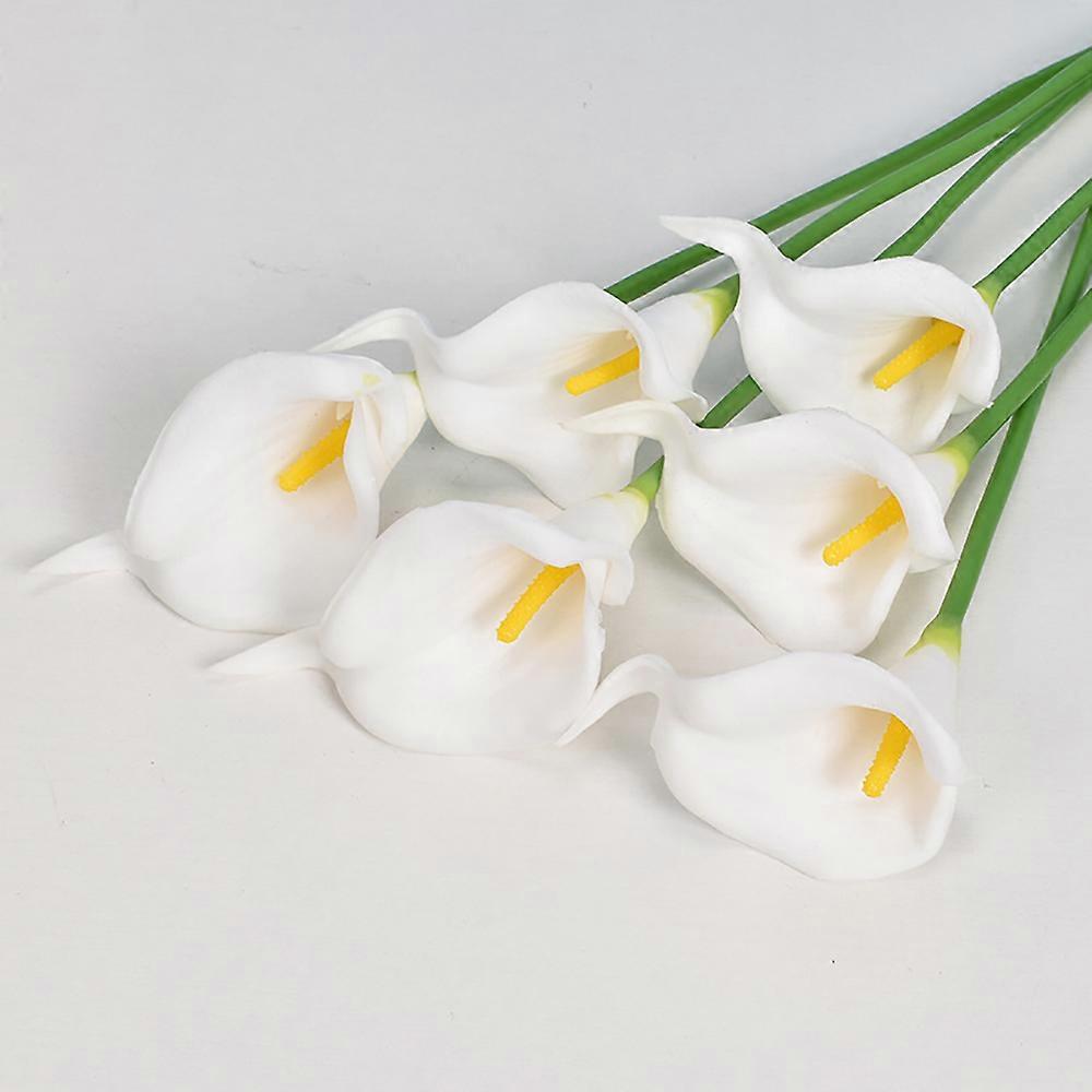 24 Pcs Artificial Calla Lily with Soft PU Stem (White)