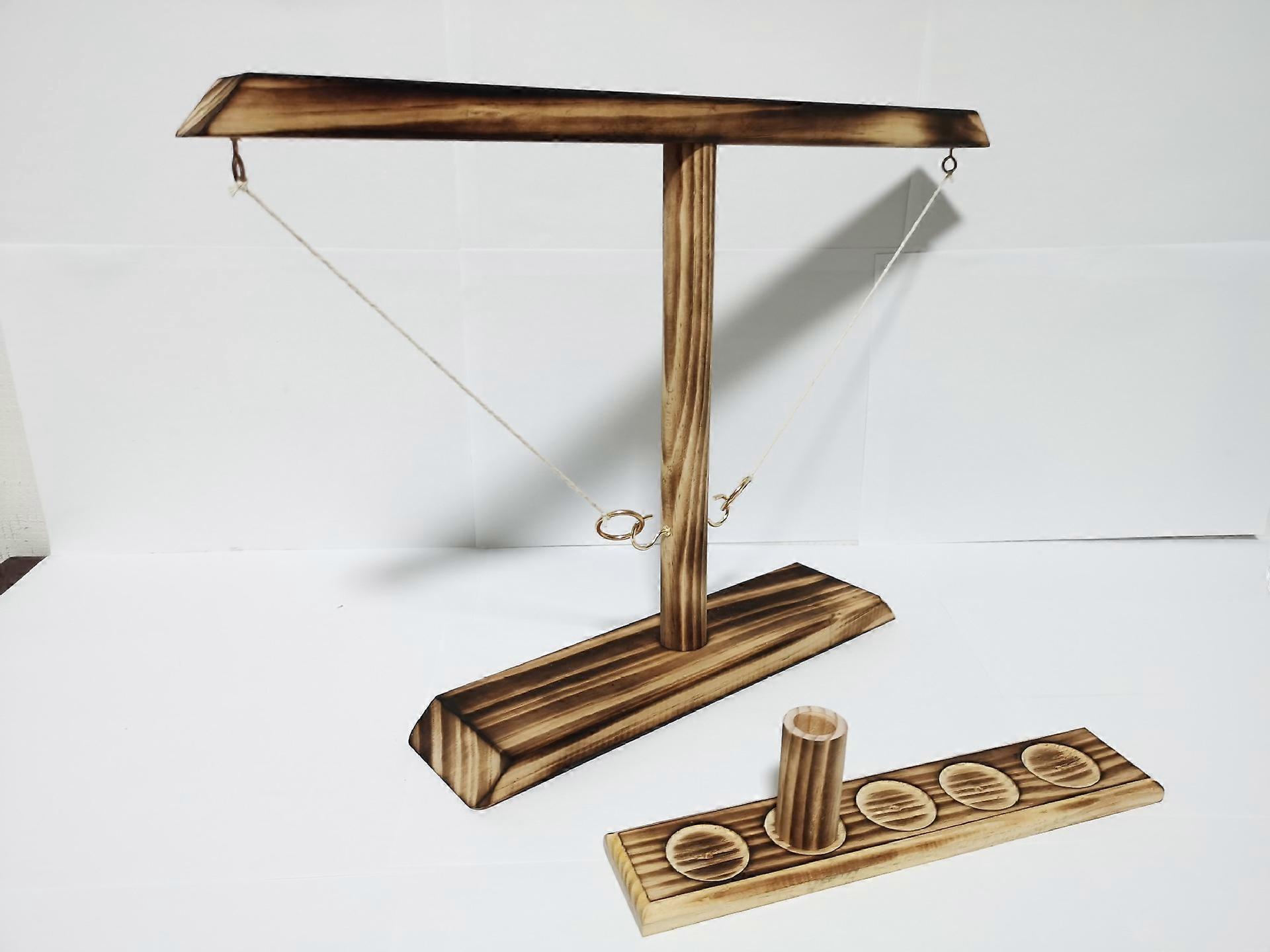 Ring Toss Games for Adults, Ring Toss Game, Hook and Ring Game, Screw Fixed Hook and Ring Handmade Wooden Toss Game, Outdoor Indoor Ring Toss Game, Pa