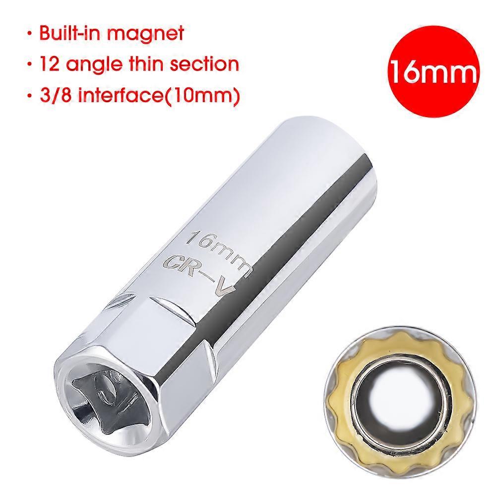 Car Spark Plug Socket Universal Magnetic Spark Plug Wrench Spark Plug Removal Auto Repair Tool Practical Accessories 14mm 16mm