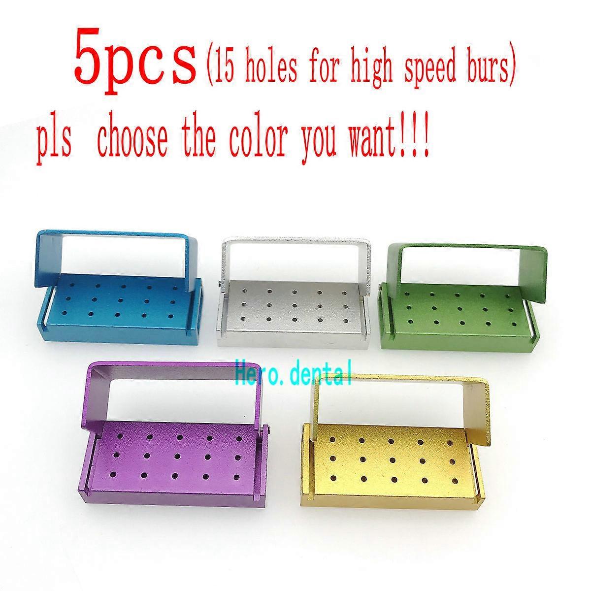 5Pcs RE 15 Holes Dental Bur Holder Stand Autoclave Disinfection Box Case for high speed burs
