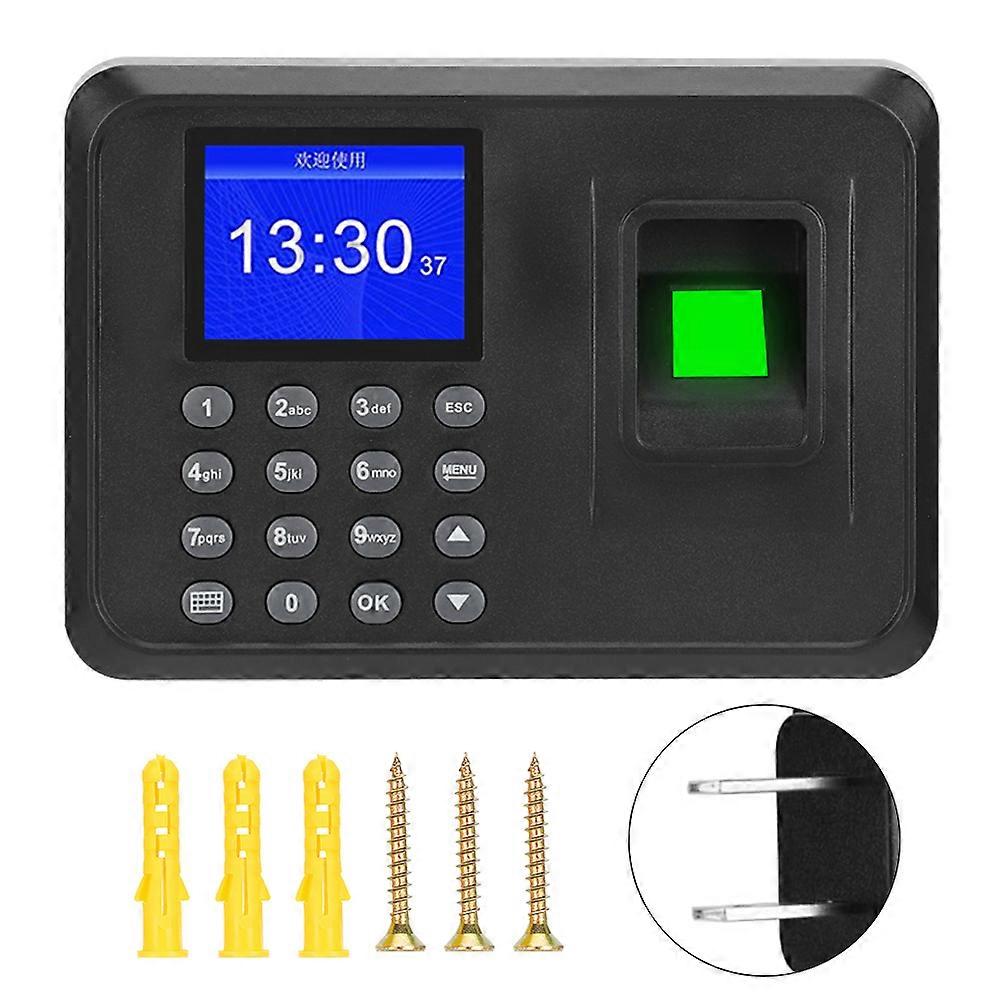 2.4in Screen Biometric Fingerprint Password Attendance Machine Time Clock Recorder 110-240vus