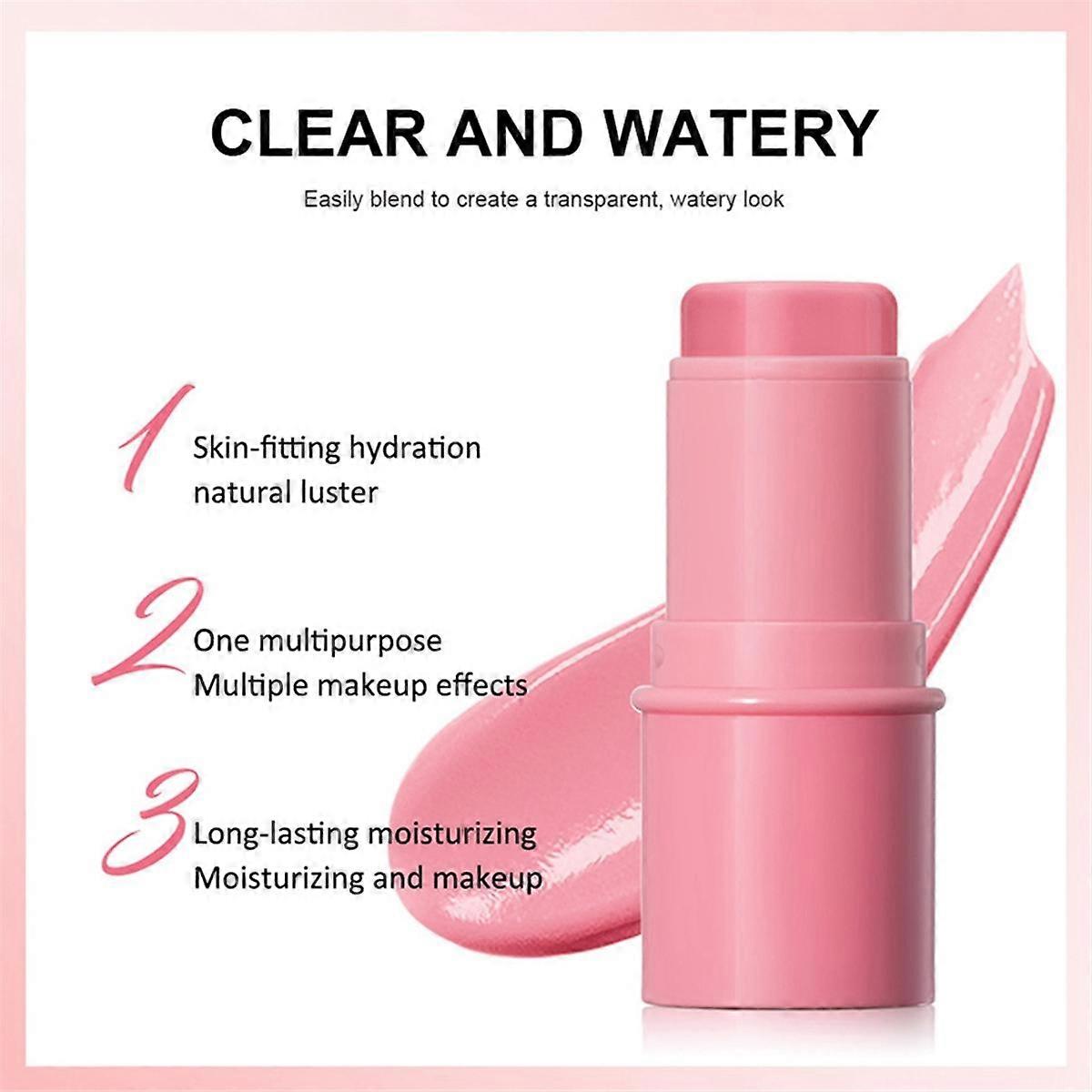 Gelée d’eau de refroidissement, fard à joues de gelée de lait multi-usage Blush brillant à lèvres Aquarelle à construire NO.2