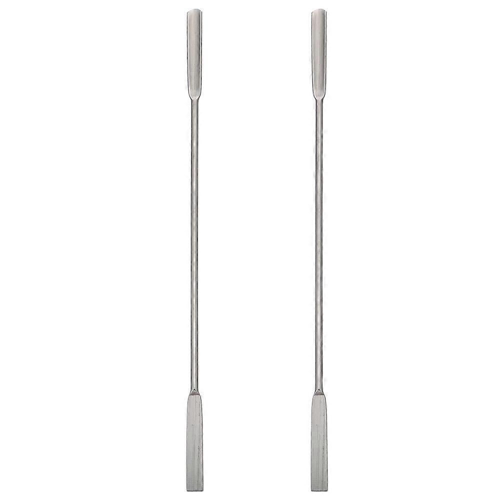 2pcs Stainless Steel Micro Spoon Spatula Labs Mixing Spatula Sampling Spoon